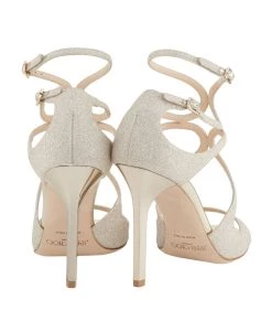 Flash Sale 😀 Jimmy Choo Lang 100 Glitter Sandals PLATINUM ICE Heel Sandals ⌛ -Jimmy Choo Sales jimmy choo lang 100 glitter sandals 14804839 32822989 1000