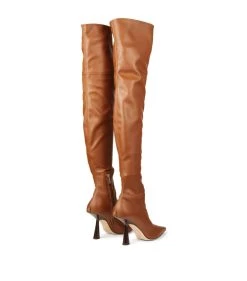 Best Sale 🛒 Jimmy Choo Leather Bryson Boots 100 TAN Over the Knee Boots 🌟 -Jimmy Choo Sales jimmy choo leather bryson boots 100 17191102 34739247 1000