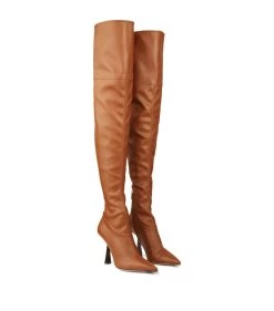Best Sale 🛒 Jimmy Choo Leather Bryson Boots 100 TAN Over the Knee Boots 🌟 -Jimmy Choo Sales jimmy choo leather bryson boots 100 17191102 34739254 1000