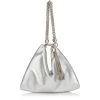 Best Sale ❤️ Jimmy Choo Leather Callie Clutch Bag SILVER Clutch Bags 🌟
