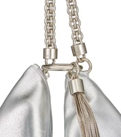 Best Sale ❤️ Jimmy Choo Leather Callie Clutch Bag SILVER Clutch Bags 🌟 -Jimmy Choo Sales jimmy choo leather callie clutch bag 14857187 25448887 1000