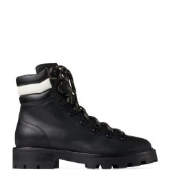 Coupon β Jimmy Choo Leather Eshe Boots BLACK/LATTE Ankle Boots π