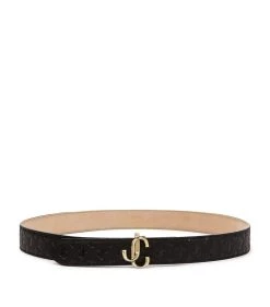 Hot Sale π Jimmy Choo Leather Felisa Belt BLACK Belts π