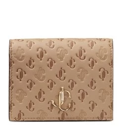 Buy 👏 Jimmy Choo Leather JC Logo Hanne Wallet CARAMEL MIX/LIGHT GO Wallets 🎉