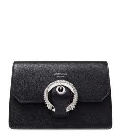Flash Sale 🧨 Jimmy Choo Leather Madeline Cross-Body Bag BLACK/SILVER Crossbody Bags 🧨