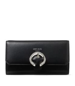 Best deal π― Jimmy Choo Leather Wallet Bag BLACK/SILVER Wallets β¨