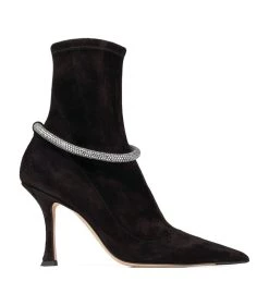 Cheapest ✔️ Jimmy Choo Leroy 90 Embellished Ankle Boots BLACK/CRYSTAL 🧨