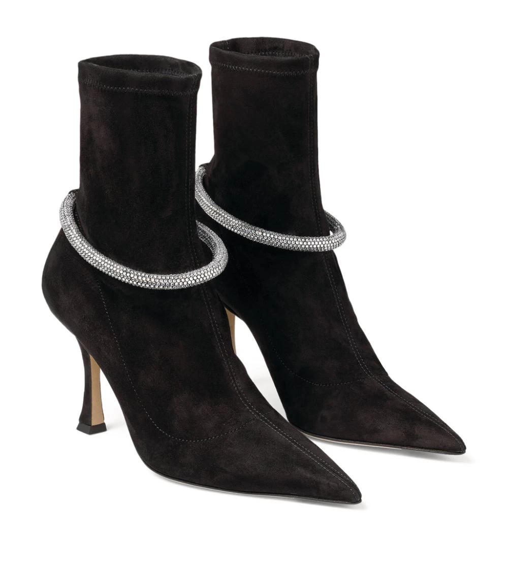 Cheapest βοΈ Jimmy Choo Leroy 90 Embellished Ankle Boots BLACK/CRYSTAL 𧨠4 Cheapest βοΈ Jimmy Choo Leroy 90 Embellished Ankle Boots BLACK/CRYSTAL 𧨠- Image 4