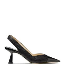Hot Sale π― Jimmy Choo Liya 65 Leather Mules BLACK/BLACK/BLACK Slingback π Heels π―