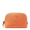 Deals 🤩 Jimmy Choo Logo Cosmetic Case AMBER ORANGE/LIGHT G Make-Up Bags 🤩