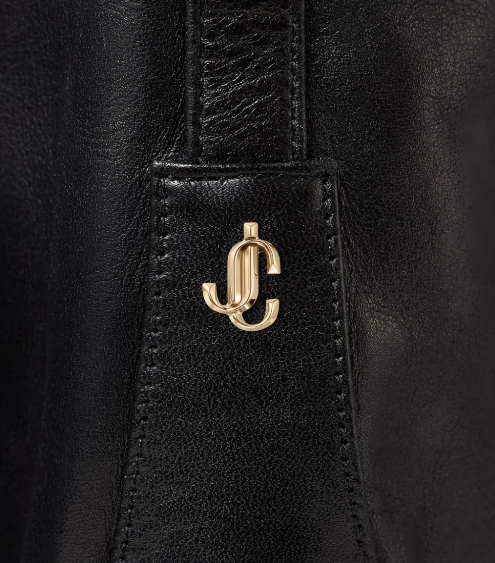 Wholesale ✨ Jimmy Choo Mahesa 85 Leather Knee-High Boots BLACK Knee High Boots 🔔 2 Wholesale ✨ Jimmy Choo Mahesa 85 Leather Knee-High Boots BLACK Knee High Boots 🔔 - Image 2