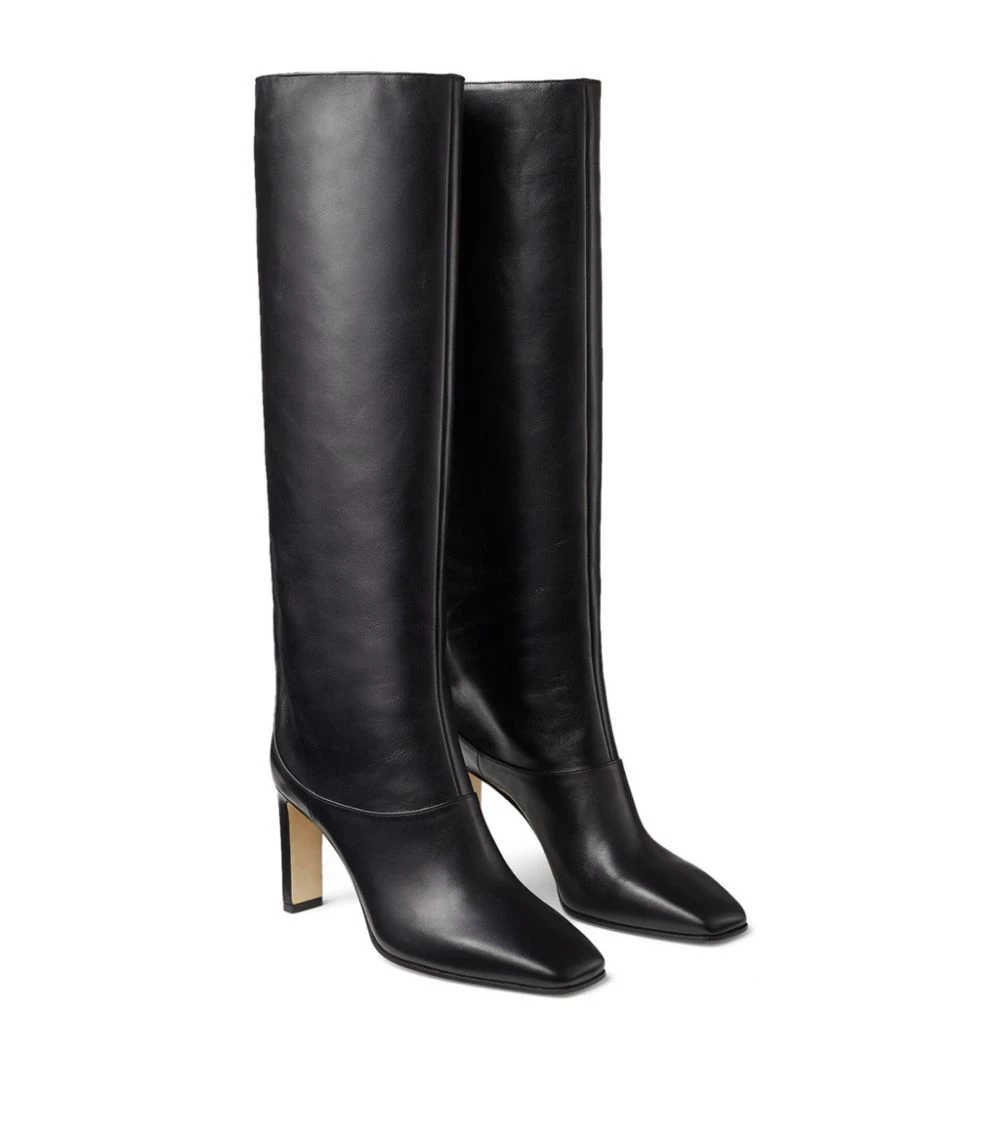 Wholesale ✨ Jimmy Choo Mahesa 85 Leather Knee-High Boots BLACK Knee High Boots 🔔 5 Wholesale ✨ Jimmy Choo Mahesa 85 Leather Knee-High Boots BLACK Knee High Boots 🔔 - Image 5