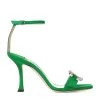 Best Pirce ⌛ Jimmy Choo Marsai 90 Suede Sandals MALACHITE/CRYSTAL Heeled Sandals ✨