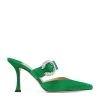 Discount 🎉 Jimmy Choo Marta 90 Leather Mules MALACHITE/CRYSTAL 👍