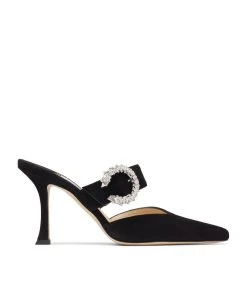 Brand new π Jimmy Choo Marta 90 Leather Mules BLACK/CRYSTAL β