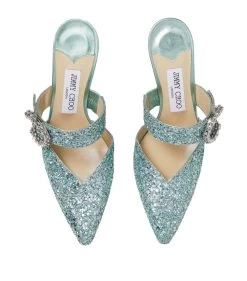 Outlet 😀 Jimmy Choo Marta 90 Mules MIAMI MINT/CRYSTAL ❤️ -Jimmy Choo Sales jimmy choo marta 90 mules 16930629 33635704 1000