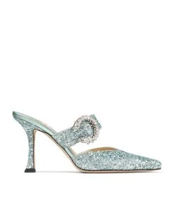 Outlet 😀 Jimmy Choo Marta 90 Mules MIAMI MINT/CRYSTAL ❤️