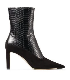 Top 10 π Jimmy Choo Mavie 85 Snake-Embossed Ankle Boots BLACK/BLACK βοΈ