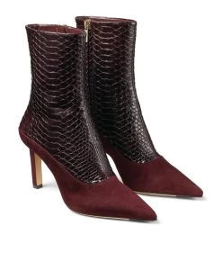 Discount 😀 Jimmy Choo Mavie 85 Snake-Embossed Ankle Boots MERLOT/MERLOT 🌟 -Jimmy Choo Sales jimmy choo mavie 85 snake embossed ankle boots 17192291 34737336 1000