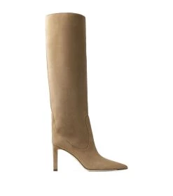 Best deal ⭐ Jimmy Choo Mavis 85 Suede Knee-High Boots CLOVE Knee High Boots 😀