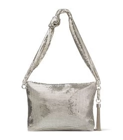 Discount 𧨠Jimmy Choo Metal Mesh Callie Shoulder Bag SILVER Shoulder Bags π