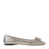 Buy ✔️ Jimmy Choo Minah Glitter Flats PLATINUM/CRYSTAL Ballet Flats ✨