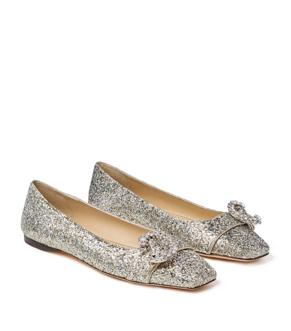Buy ✔️ Jimmy Choo Minah Glitter Flats PLATINUM/CRYSTAL Ballet Flats ✨ 4 Buy ✔️ Jimmy Choo Minah Glitter Flats PLATINUM/CRYSTAL Ballet Flats ✨ - Image 4