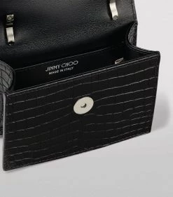 Top 10 ⭐ Jimmy Choo Mini Croc-Embossed Leather Paris Cross-Body Bag BLACK Crossbody Bags ❤️ -Jimmy Choo Sales jimmy choo mini croc embossed leather paris cross body bag 15407222 36053685 1000