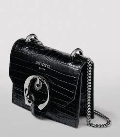 Top 10 ⭐ Jimmy Choo Mini Croc-Embossed Leather Paris Cross-Body Bag BLACK Crossbody Bags ❤️ -Jimmy Choo Sales jimmy choo mini croc embossed leather paris cross body bag 15407222 36053703 1000