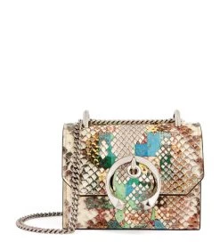 Hot Sale 👏 Jimmy Choo Mini Leather Paris Cross-Body Bag SUNRISE MIX/SILVER Crossbody Bags 👍