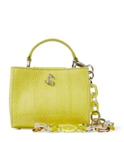Outlet β€οΈ Jimmy Choo Mini Leather Varenne Top-Handle Bag SUNBLEACHED/TORTOISE Top Handle Bags π―