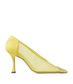 Budget π Jimmy Choo Nicole 90 Suede Pumps CRYSTAL/YELLOW/YELLO Courts π