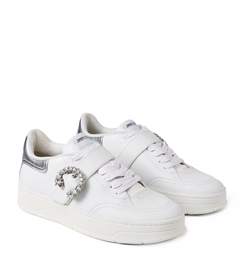 Budget ✨ Jimmy Choo Osaka Leather Sneakers V WHITE/SILVER/CRYST Low-Top Sneakers ✔️ 4 Budget ✨ Jimmy Choo Osaka Leather Sneakers V WHITE/SILVER/CRYST Low-Top Sneakers ✔️ - Image 4