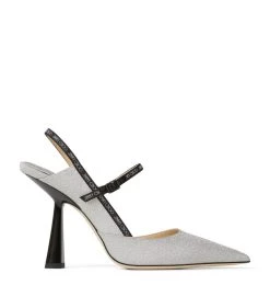 Best Sale β Jimmy Choo RAY 100 SILVER Slingback π Heels π€©