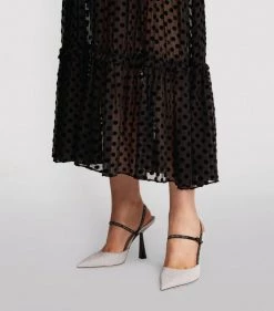 Best Sale ⌛ Jimmy Choo RAY 100 SILVER Slingback 👠 Heels 🤩 -Jimmy Choo Sales jimmy choo ray 100 15407260 33428423 1000