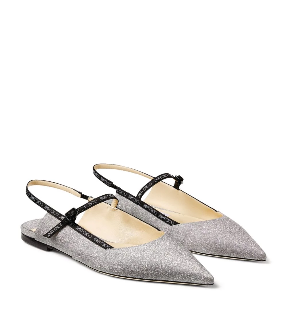 Budget โญ Jimmy Choo Ree Glitter Flats SILVER Slingback Flats ๐ 2 Budget โญ Jimmy Choo Ree Glitter Flats SILVER Slingback Flats ๐ - Image 2