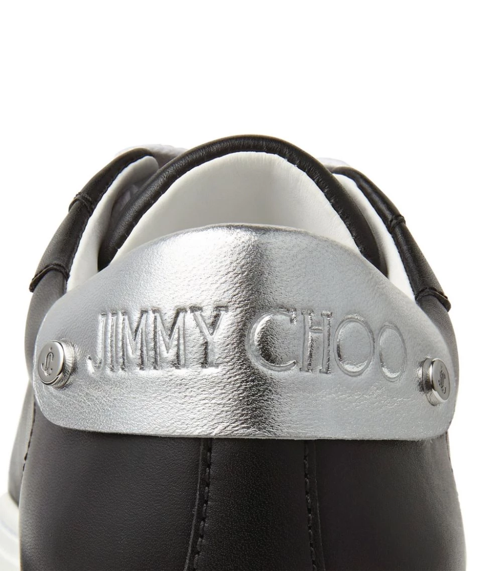 Best deal โญ Jimmy Choo Rome Leather Sneakers V BLACK/SILVER Low-Top Sneakers ๐งจ 2 Best deal โญ Jimmy Choo Rome Leather Sneakers V BLACK/SILVER Low-Top Sneakers ๐งจ - Image 2