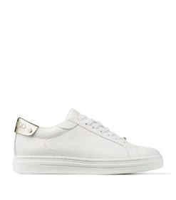 Best reviews of β Jimmy Choo Rome Leather Sneakers V WHITE/CHAMPAGNE Low-Top Sneakers π