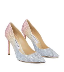 Top 10 ❤️ Jimmy Choo Romy 100 Leather Embellished Pumps SKY MIX Courts 🎉 -Jimmy Choo Sales jimmy choo romy 100 leather embellished pumps 16881017 33460101 1000