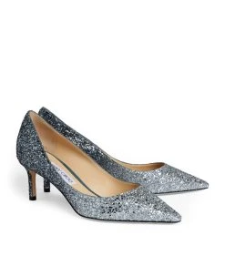 Outlet 👏 Jimmy Choo Romy 60 Glitter Pumps silver/dusk blue Courts ✔️