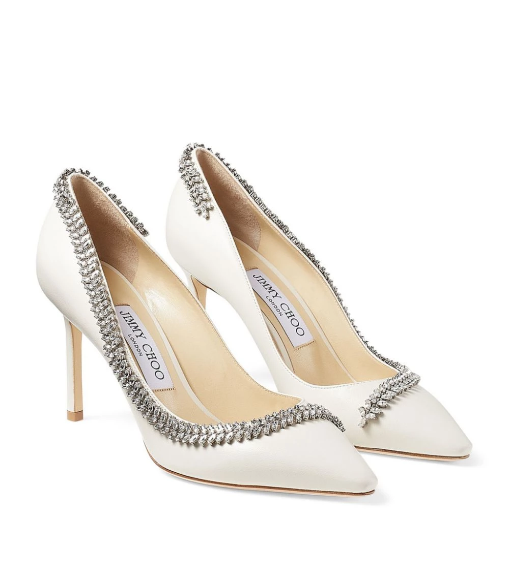 Brand new π Jimmy Choo Romy 85 Embellished Leather Pumps LATTE/CRYSTAL Courts π 3 Brand new π Jimmy Choo Romy 85 Embellished Leather Pumps LATTE/CRYSTAL Courts π - Image 3