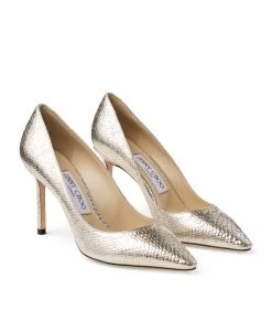 Buy ✨ Jimmy Choo Romy 85 Metallic Leather Pumps CHAMPAGNE Courts 😍 -Jimmy Choo Sales jimmy choo romy 85 metallic leather pumps 17693608 36972525 1000