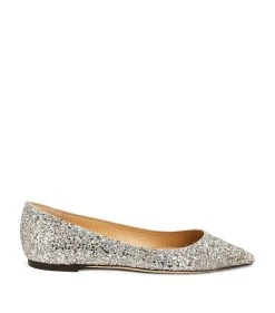 Deals 🎉 Jimmy Choo Romy Glitter Ballet Flats CHAMPAGNE ✔️