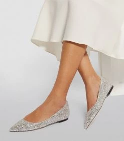 Deals 🎉 Jimmy Choo Romy Glitter Ballet Flats CHAMPAGNE ✔️ -Jimmy Choo Sales jimmy choo romy glitter ballet flats 16667555 32829336 1000