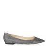 Deals ✔️ Jimmy Choo Romy Glitter Flats ANTHRACITE Ballet Flats 🛒