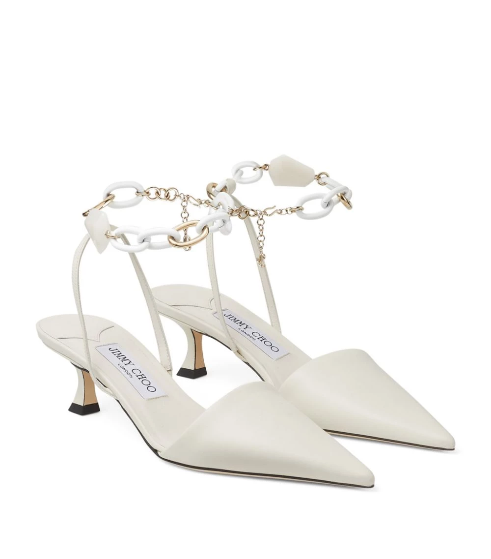 Best Sale π Jimmy Choo Rue 50 Leather Slingback Sandals LATTE Heeled Sandals π 3 Best Sale π Jimmy Choo Rue 50 Leather Slingback Sandals LATTE Heeled Sandals π - Image 3