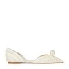 Best Sale 🤩 Jimmy Choo Sabine Pearl-Embellished Satin Flats WHITE/WHITE Ballet Flats 😍