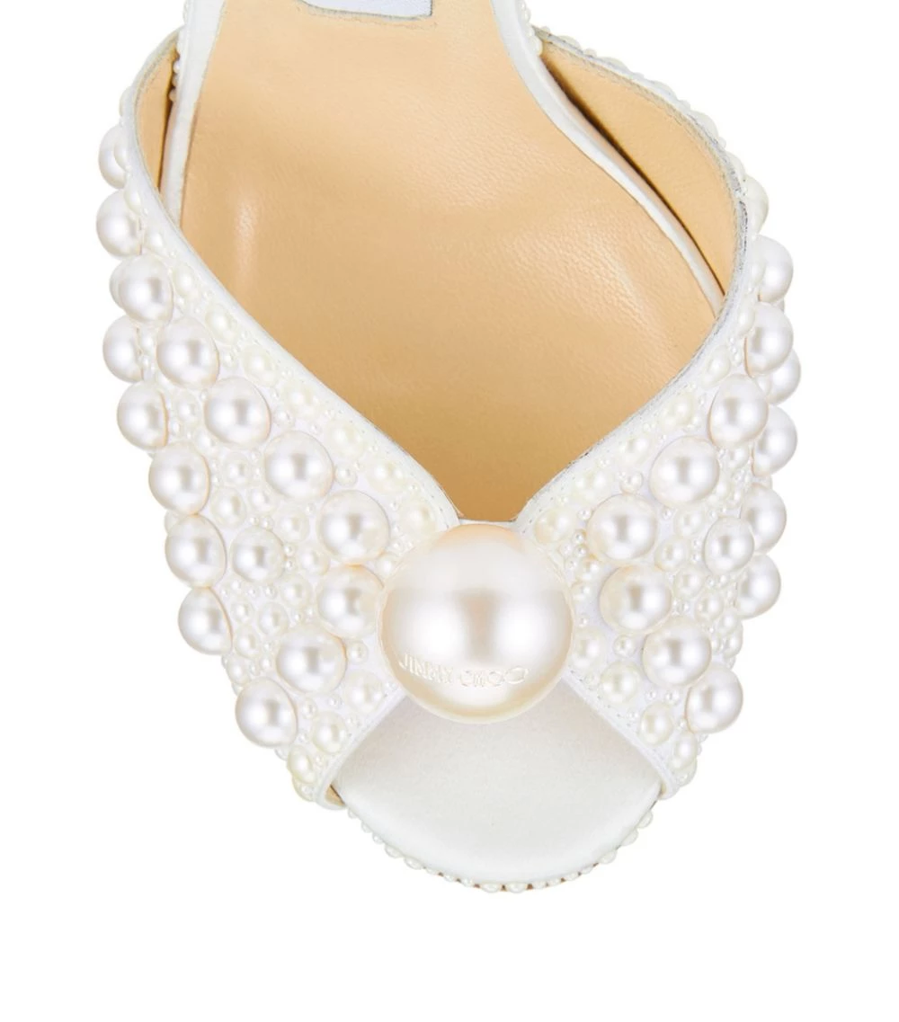 Budget π Jimmy Choo Sacora 100 Satin Pearl Sandals WHITE/WHITE Peep Toe π Heels 𧨠6 Budget π Jimmy Choo Sacora 100 Satin Pearl Sandals WHITE/WHITE Peep Toe π Heels 𧨠- Image 6