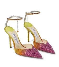 Brand new 🎉 Jimmy Choo Saeda 100 Crystal-Embellished Pumps AMBER ORANGE/BERRY R Courts 🔔 -Jimmy Choo Sales jimmy choo saeda 100 crystal embellished pumps 17701613 37495089 1000