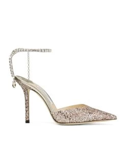 Coupon 🛒 Jimmy Choo Saeda 100 Pumps ROSE MIX/CRYSTAL HON Courts ✔️